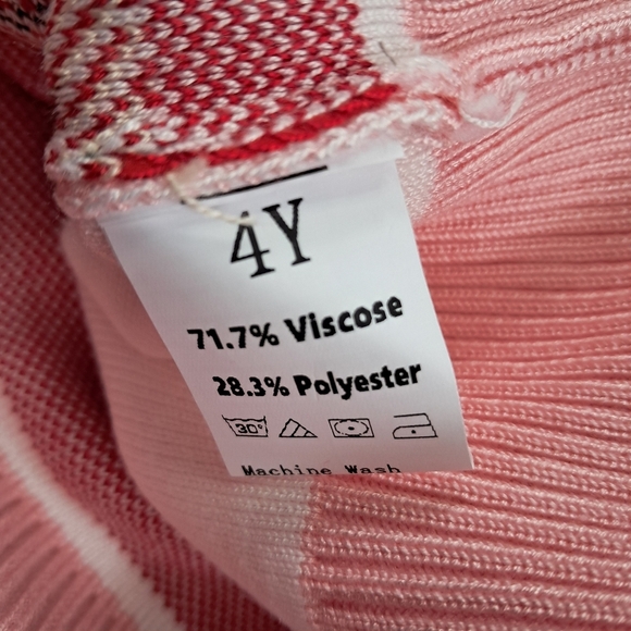 Christmas Pink Santa Sweater Sweatshirt Santa Size 4Y - Picture 4 of 5